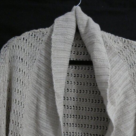 FW COLLECTION | small | Beige Open Front Oversized Cardigan - Picture 4 of 16